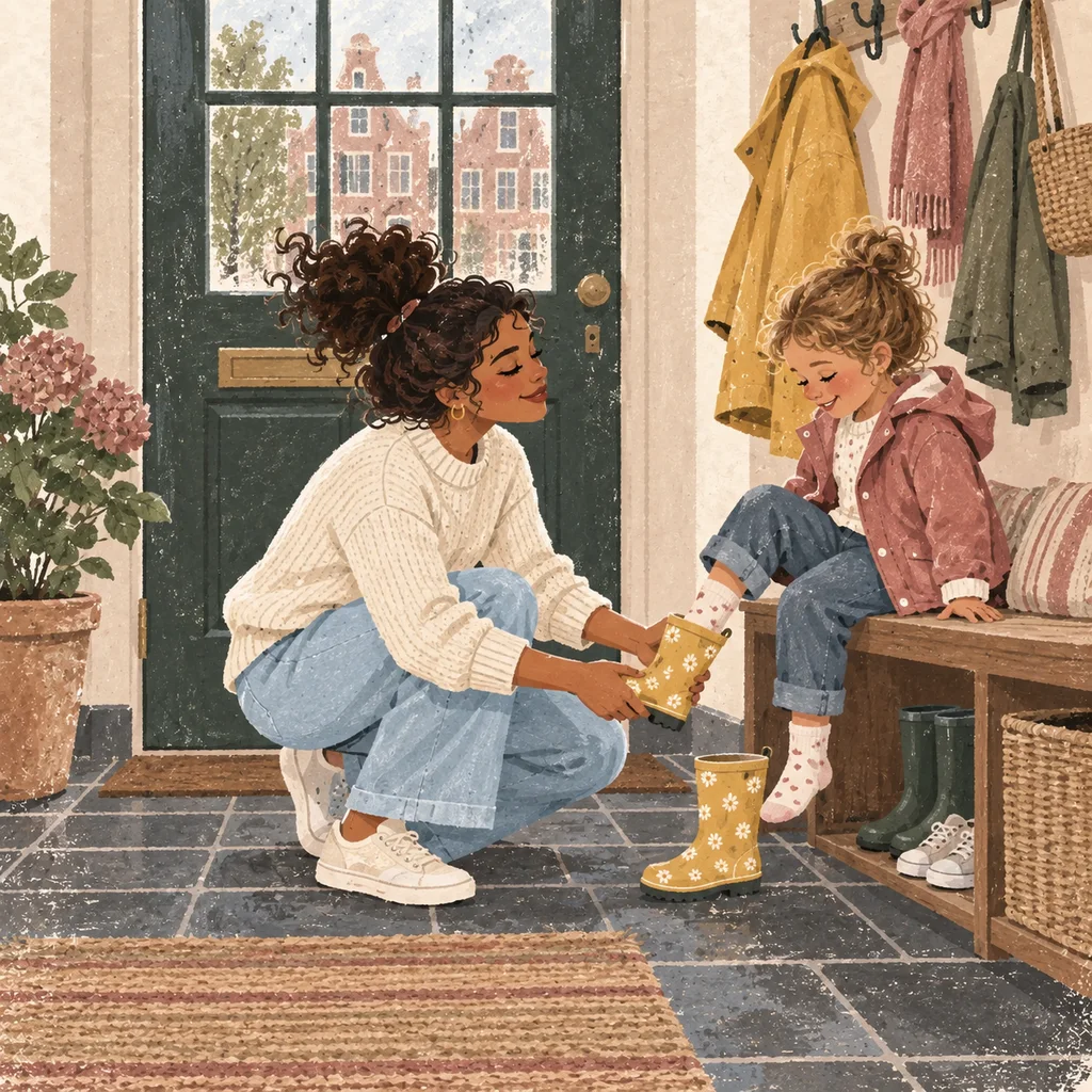 Illustratie van het dagelijkse leven als au pair in Nederland